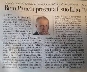 Articolo giornale Corriere Rieti BookShoW